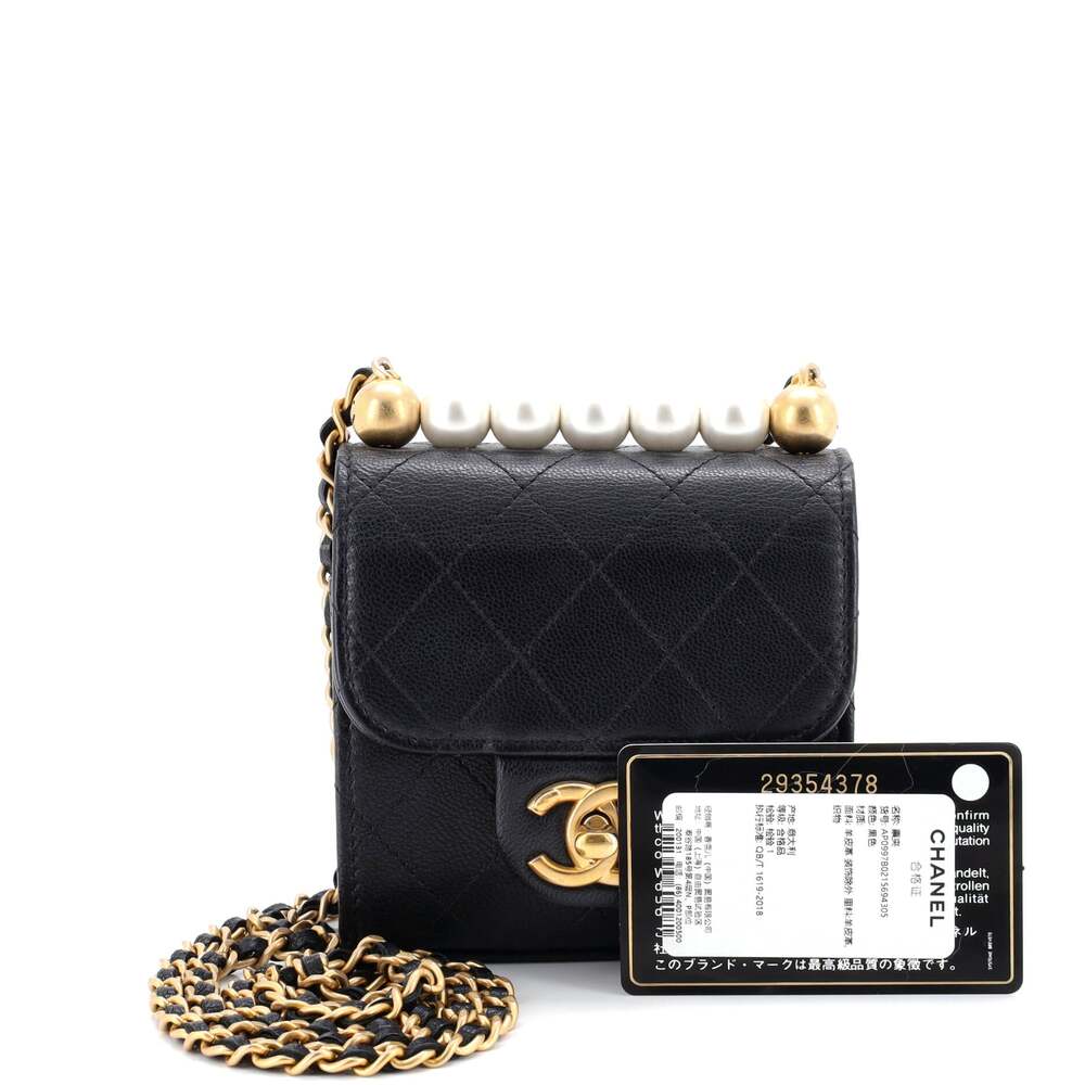 Chanel Chic Pearls Flap Clutch With #205376C26B - Picture 2 of 8